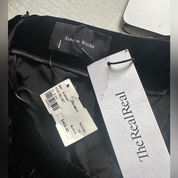 Simone Rocha Black Velvet Skirt - Picture 4 of 7